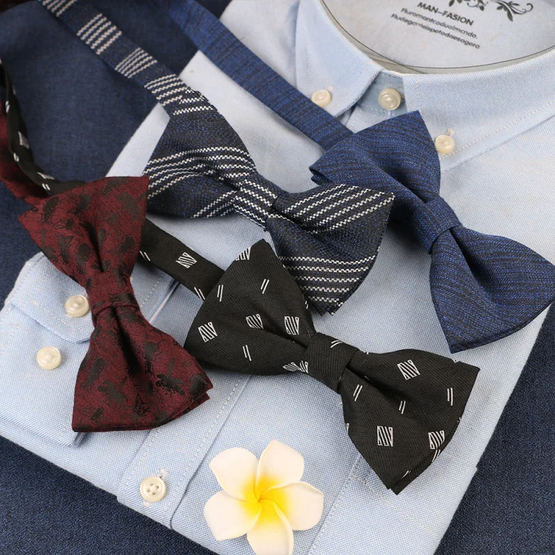 Мужской деловой повседневный галстук-бабочка в горошек, полиэстер, хлопок, полосатый свадебный жених, жених, производитель, оптовая продажа, прямые поставки