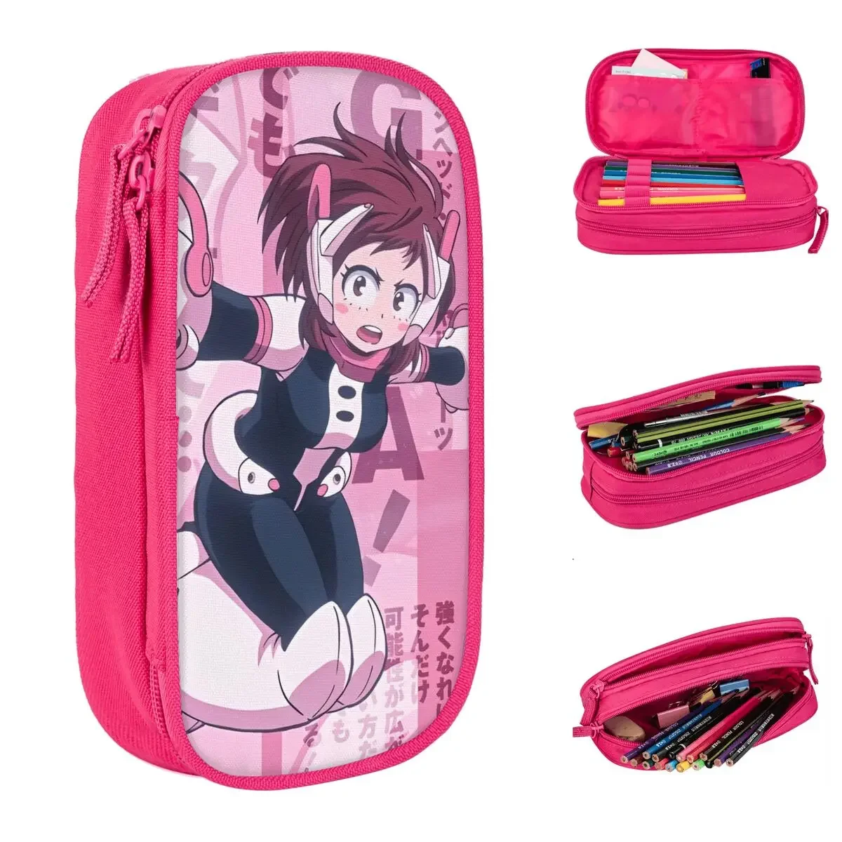 

My Hero Academia Ochaco Pencil Case Anime Pencilcases Pen Box for Student Big Capacity Bags Students School Gifts Stationery