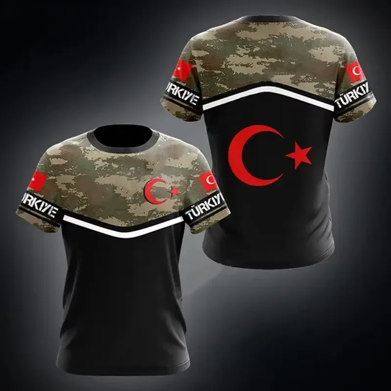 Shorts Comfortable Breathable Casual 2026 New 3D Printed Turkish Flag Men T Shirt National Pride Football Jersey Outdoor