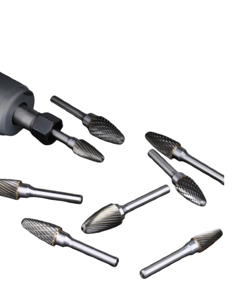 Jrealmer-rebabas rotativas de carburo de tungsteno, herramienta rotativa de 6mm, tipo F, 1 unidad