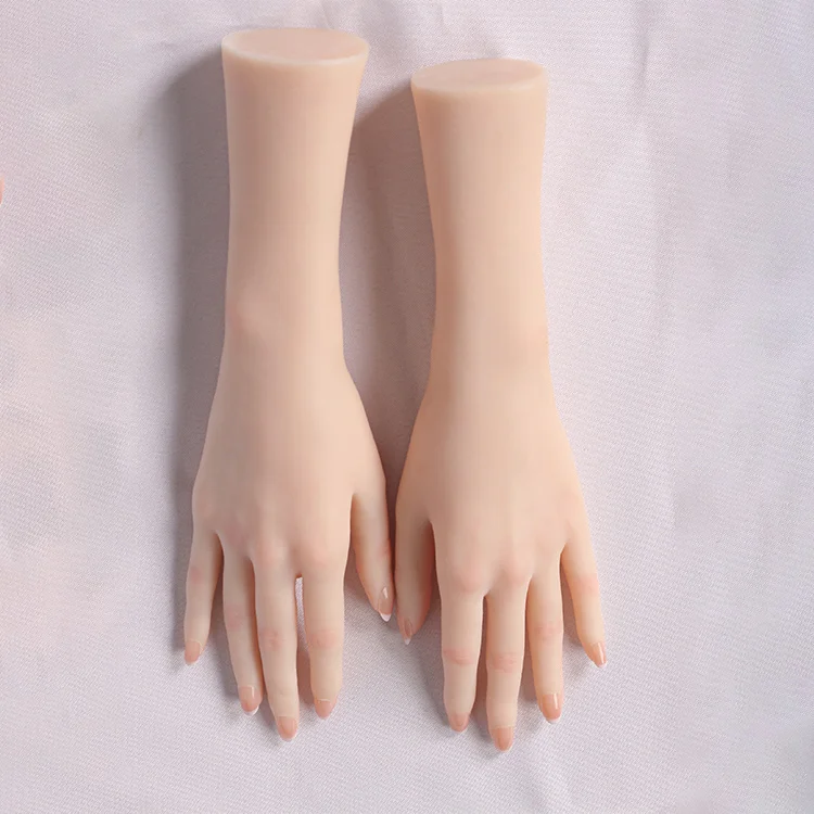 unique Highly Simulated Artificial Hand Model for Display Acupuncture Manicure Platinum Silicone Realistic Fake Hand Model