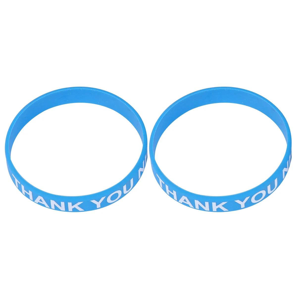 

2pcs Silicone Thank You Wrist Straps Soft Decorative Wristbands For Hands Colorful Comfortable Gift Sky Blue