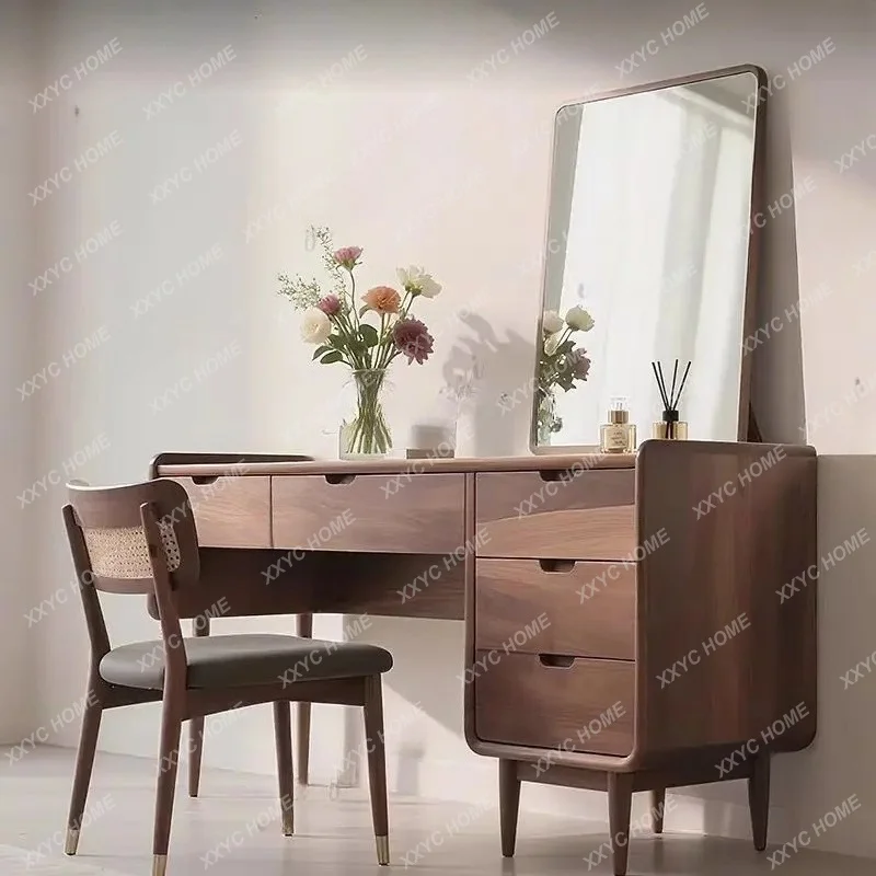 XX new ash wood dresser chest cabinet integrated makeup table solid wood chest combination