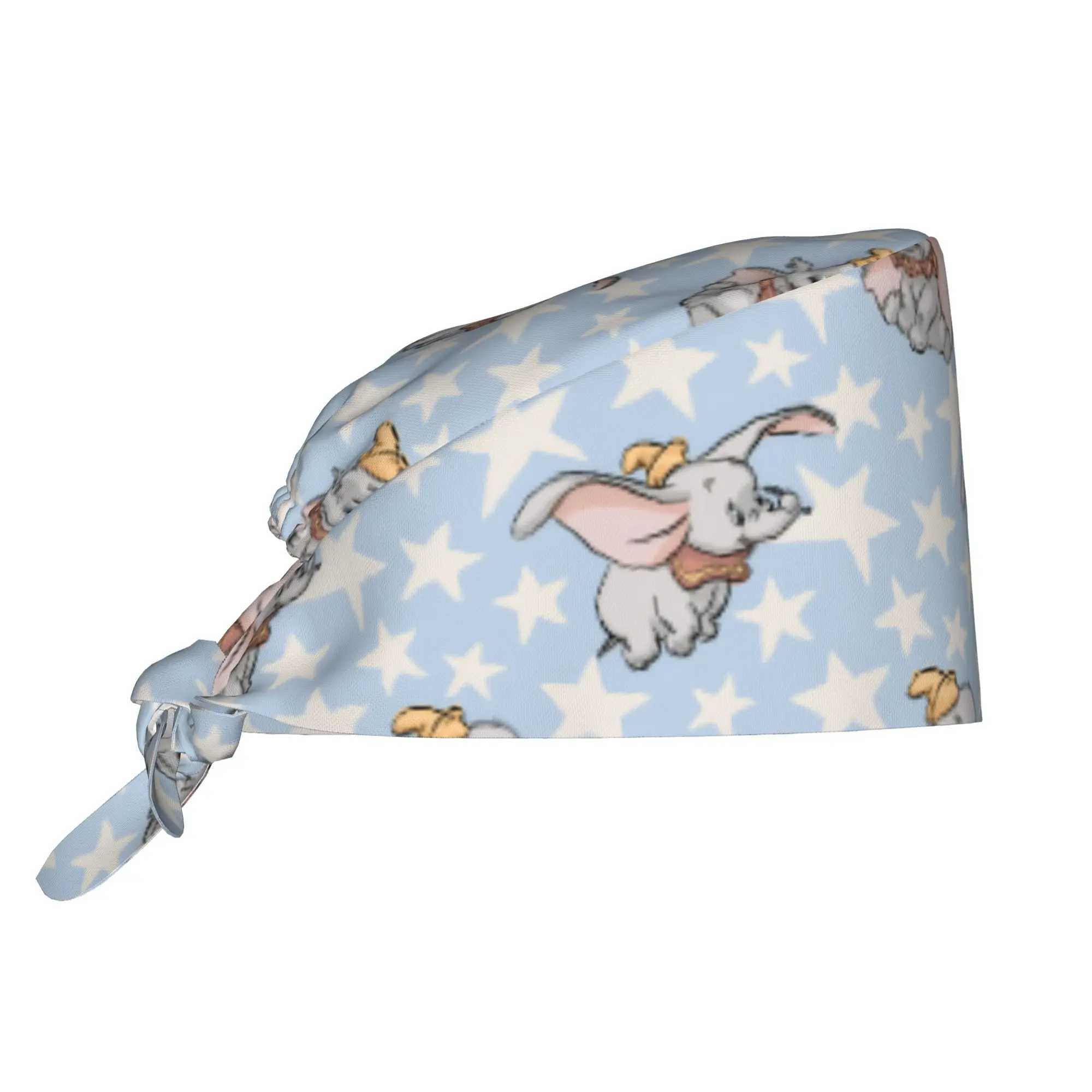 Custom D-Dumboes Anime Working Cap Surgical Hats Women Men Elephant Pattern Operating Room Cap Nursing Cap Lab Works Hat