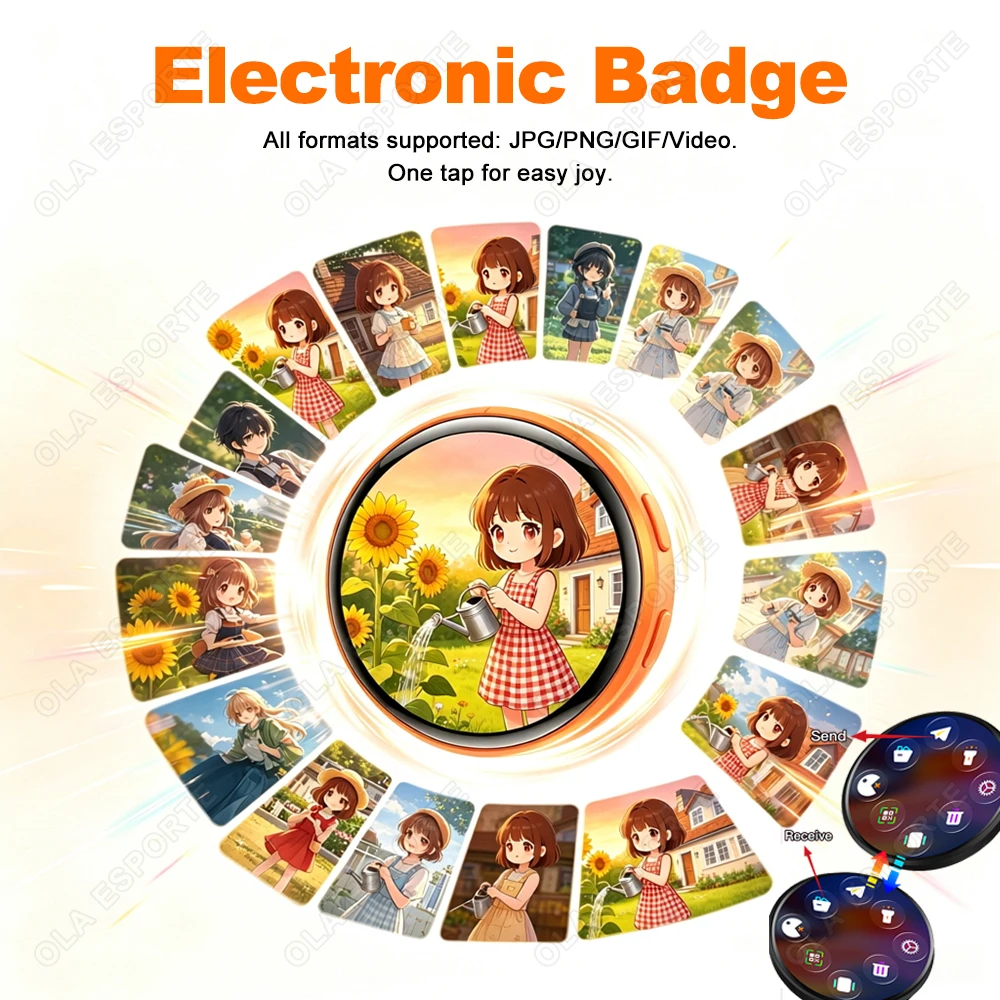 Dynamic Electronic Display Badge Bar Bluetooth Smart Cyber Badge 1.50