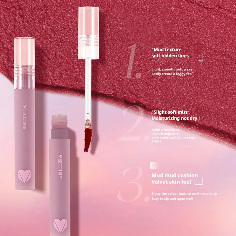 VEECCI マットリップグロス 速乾性フィルム形成技術 高着色 防水 ベルベットマットリップスティック 長時間持続