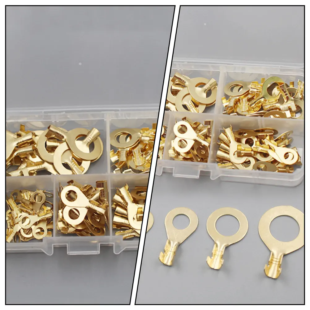 150Pcs Copper Ring Terminal Lug Wire Connector Cable Terminal Crimp for Automotive Electrical Equipment Wire Connector