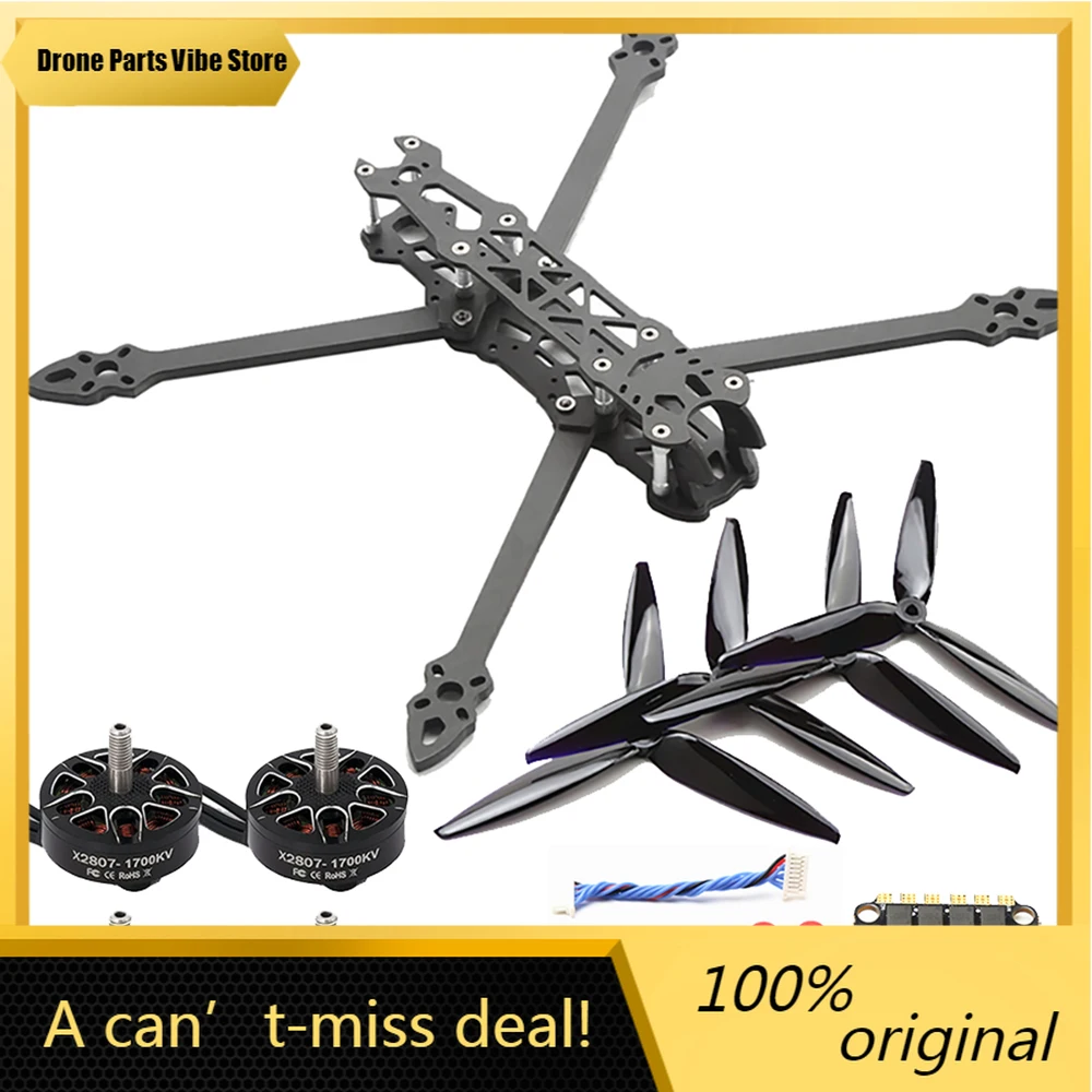 

FyMARK4 7inch 295mm Carbon Fiber Frame 5mm Arm X2807 1300KV Brushless Motor 7inch propeller For FPV 7" Long Range Drone