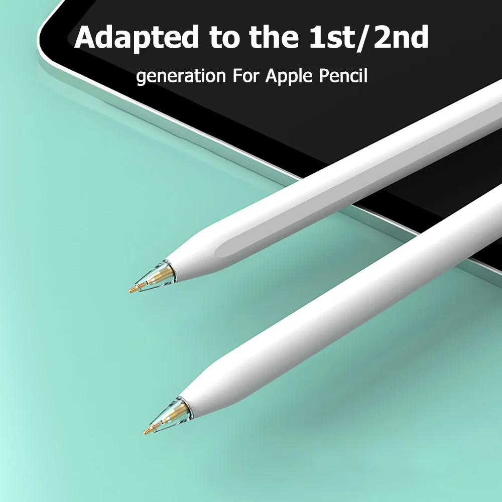 Transparent Metal Replacement Nibs For Apple Pencil 2 1 2nd Generation No‑Slip Smooth Writing Pen Tips Wear‑Resistant Stylus Tip