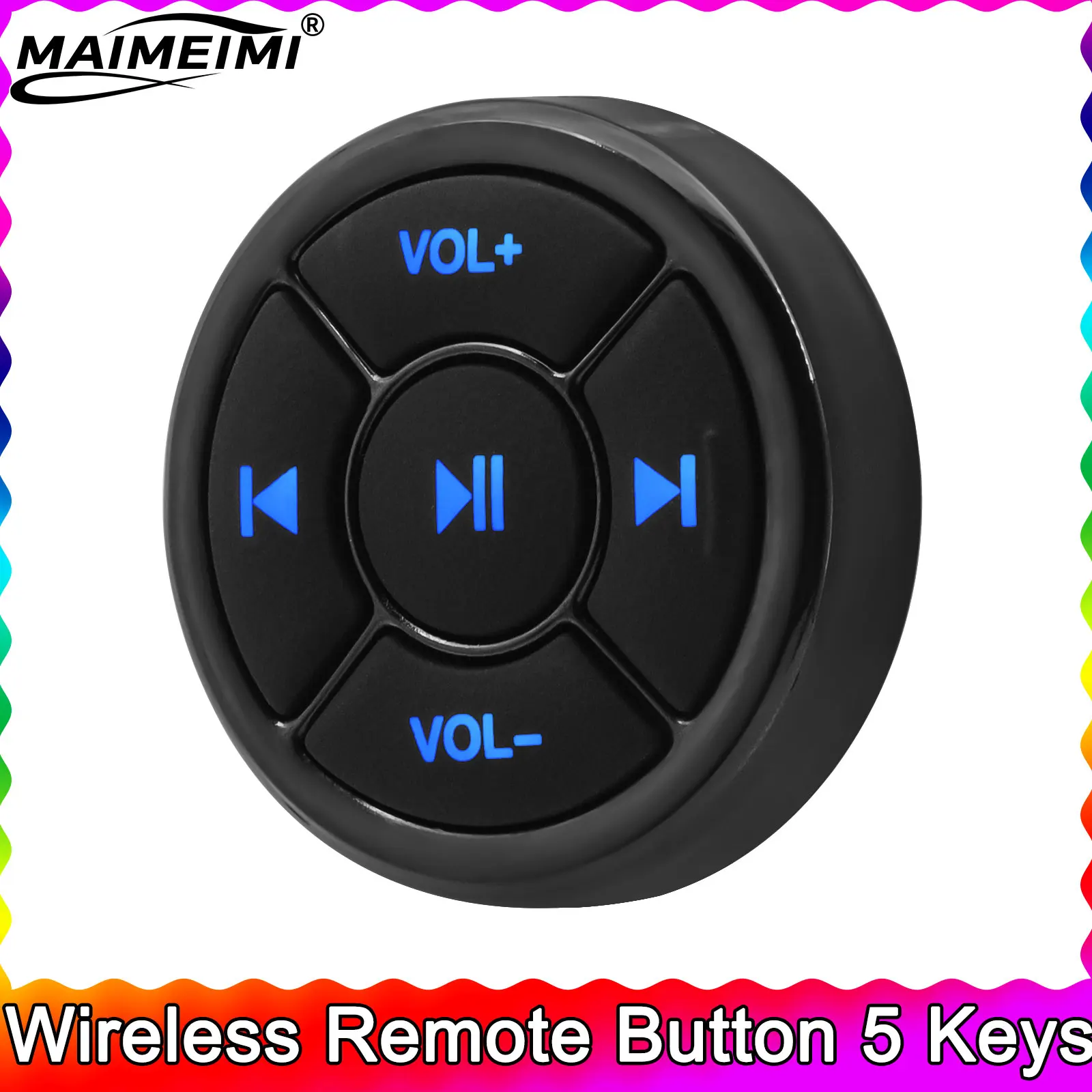 

Wireless Remote Button 5 Keys Bike Handlebar For Car Motorcycle Steering Wheel Bluetooth-compatible DVD Player Media Button