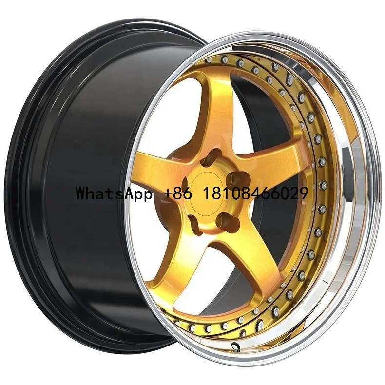 

Custom gold Concave 16/20/21/23/26 inch 2 Piece Forged Wheels 5x114.3 5x120 Sport Alloy Rim for Porsche Ferrari Alfa Romeo