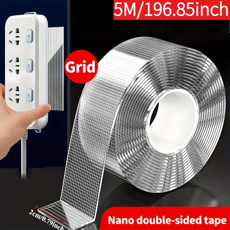 Industrial-grade Nano Double-sided Tape, 5 Meters Long, Removable Without Leaving Residue, Made of Transparent PET Material