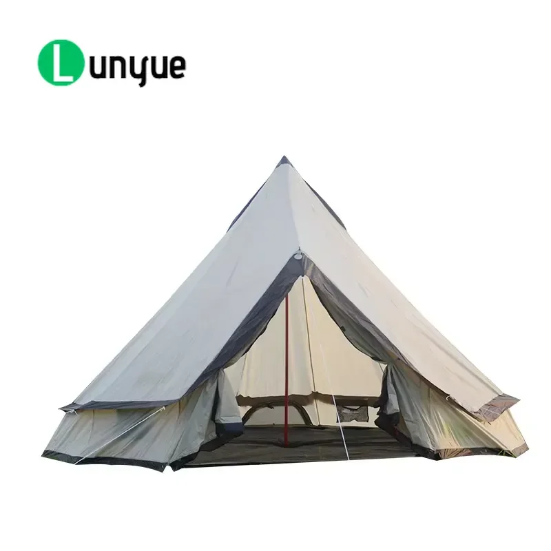 Luxury Canvas Bell Tent Large Space Waterproof Windproof High Quality Camping Tent for Outdoor Family Glamping Activities