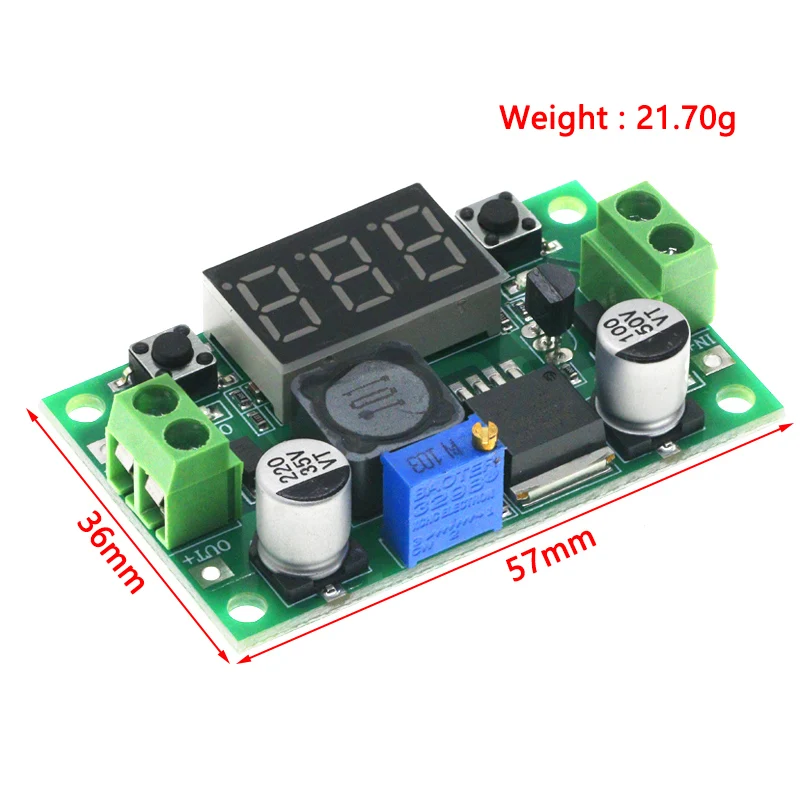 LM2596S DC-DC Buck Power Supply Module Digital Step Down Converter Board DC 4.0-40V to DC 1.25-37V Voltage Regulator Transformer