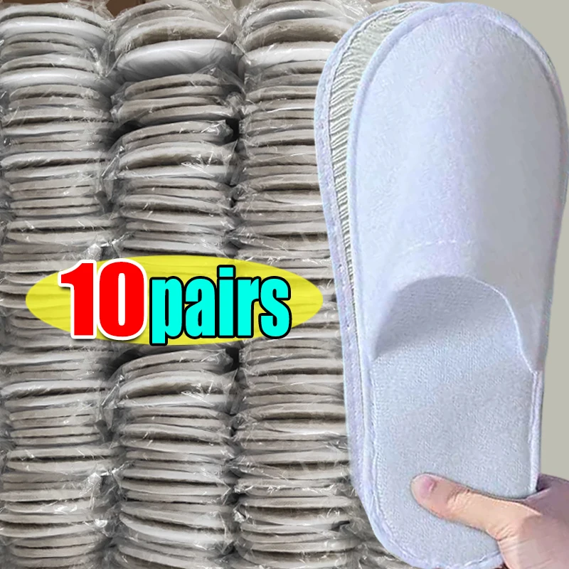 2-10pairs New Disposable Slippers for Home Guests Travel Hotels Thickened Anti Slip Indoor Disposable Slippers image 2