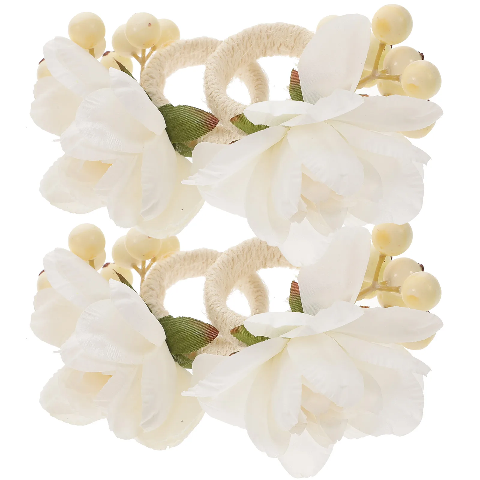 

4 Pcs Napkin Buckle Ring Banquet Wedding Decor Artificial Alloy Dried Flower Rings