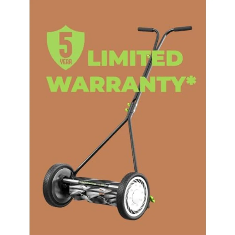 1715-16EW 16-Inch 7-Blade Push Reel Lawn Mower in Grey for Garden Use Durable Steel Construction with Smooth Rolling Design