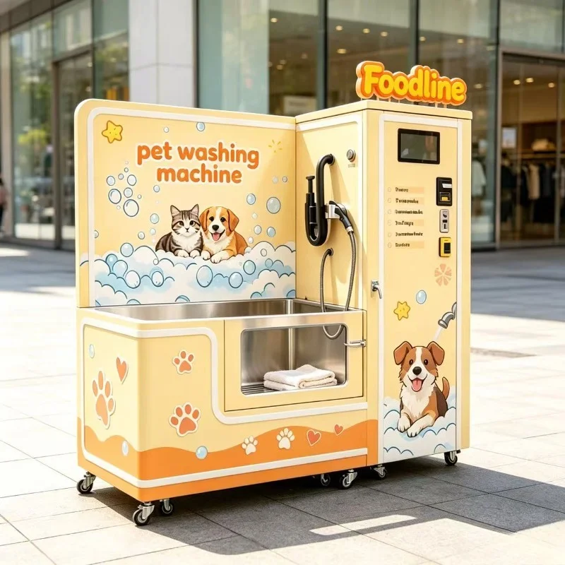 Unmanned Self Service Dog Wash Machine for Sale 24 7 Outdoor Weatherproof Cabin with QR Code Card Payment System