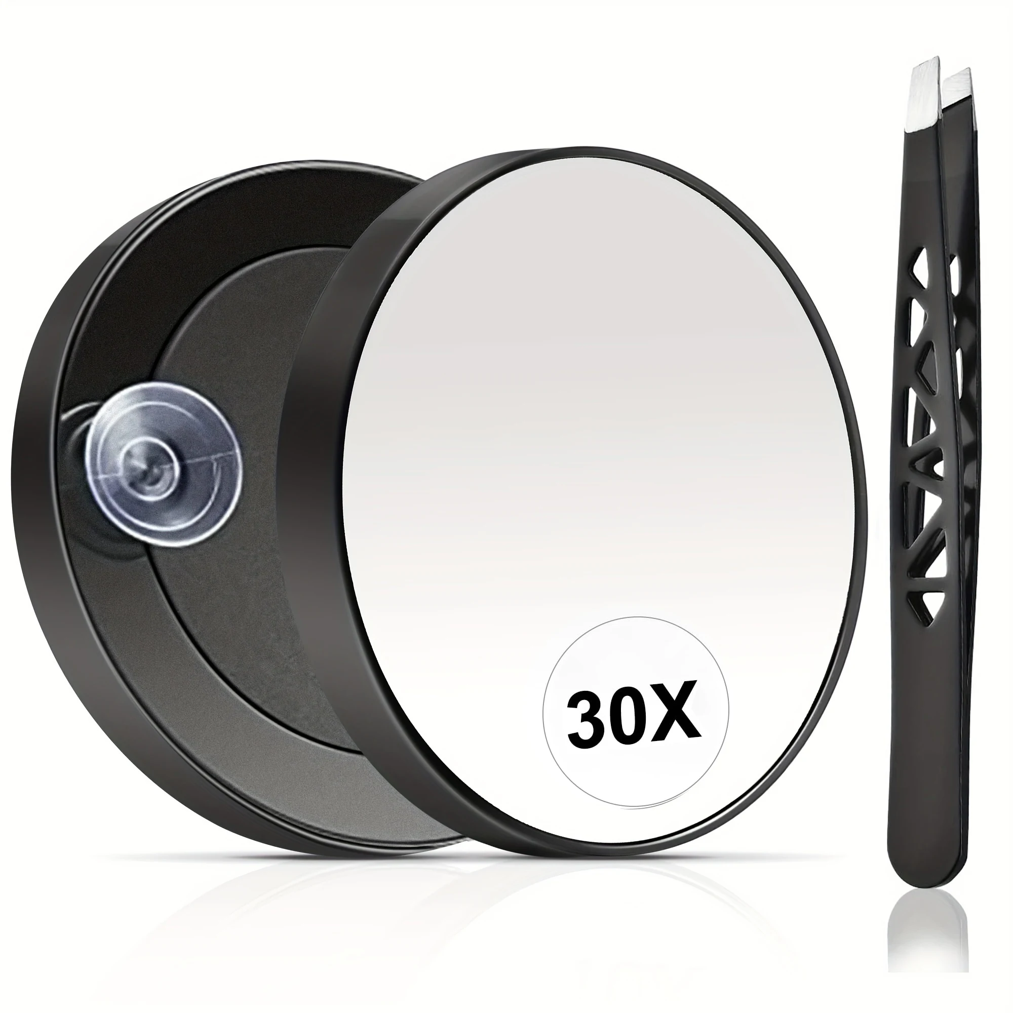 30X Magnifying Mirror （Magnified Makeup Mirror ） with 1/4Pcs Eyebrow Clip, for Grooming & Travel