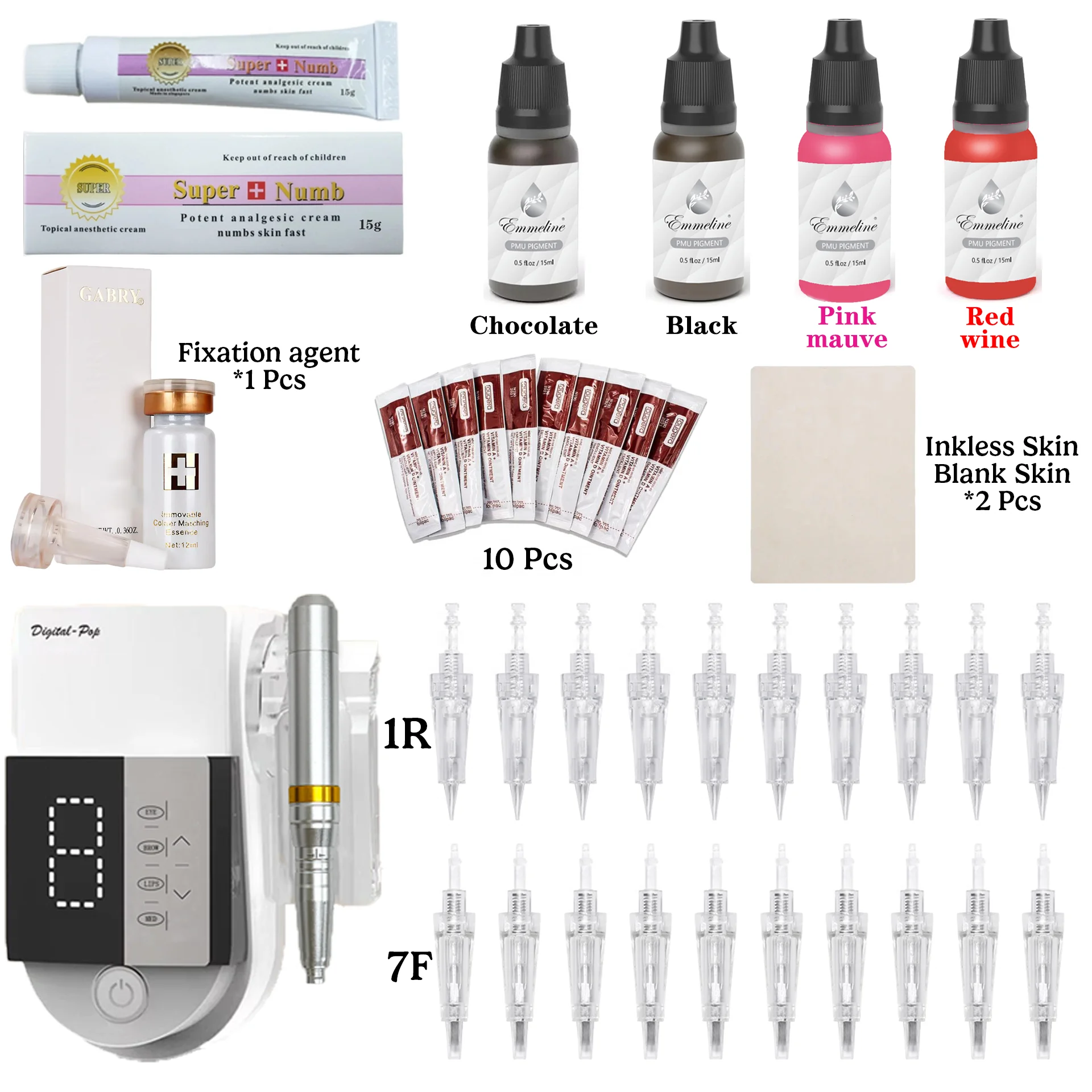 

High Quality Digital Makeup Machine Kit Microblading Comes With Repair Cream Practice Tools Colors Auxiliary Creams