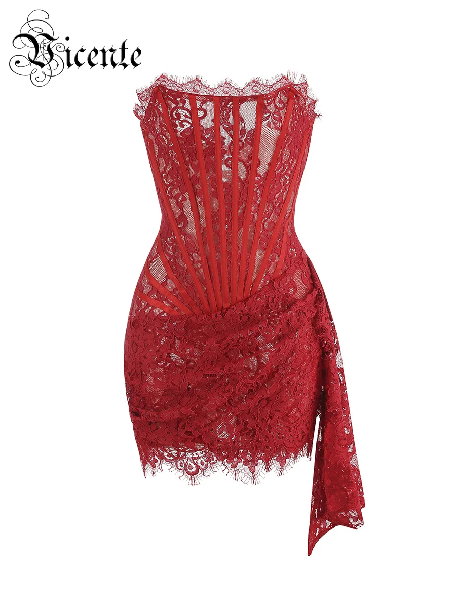 VC Christmas Dress For Women Red Lace Sexy Strapless Sleeveless Slim Supper Short Dress With Lace-Up - AliExpress 200000345 VC Christmas Dress For Women Red Lace Sexy Strapless Sleeveless Slim Supper Short Dress With Lace-Up - AliExpress 200000345