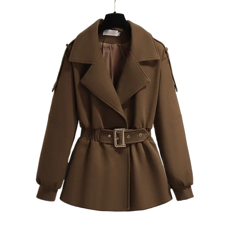 

Короткое стеганое шерстяное пальто большого размера, женское новое маленькое популярное осенне-зимнее высококачественное шерстяное пальто, темпераментные дорожные куртки