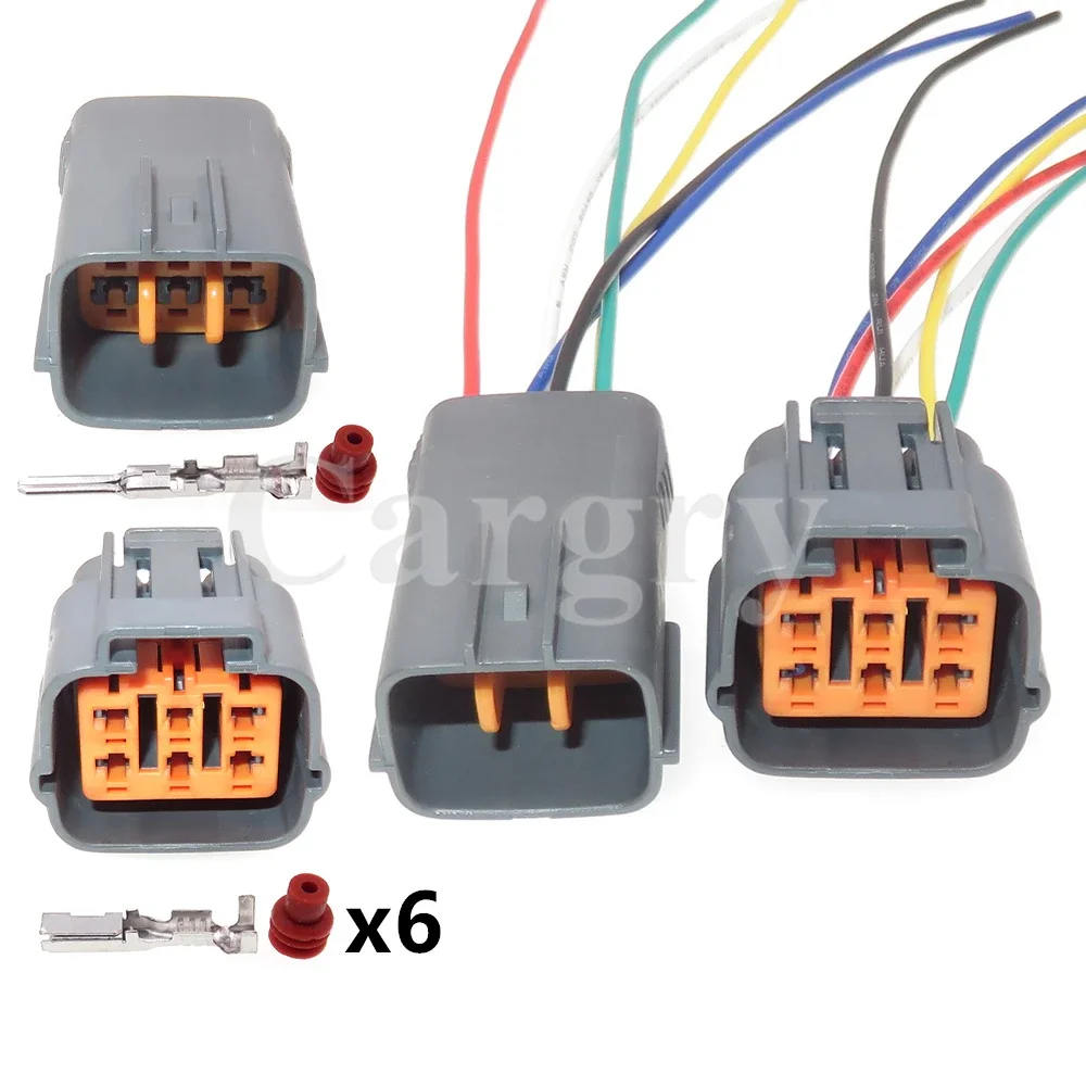 

1 Set 6P 6195-0024 6195-0021 Auto Accelerator Pedal Sensor Waterproof Cable Connector AC Assembly Car Throttle Pedal Socket