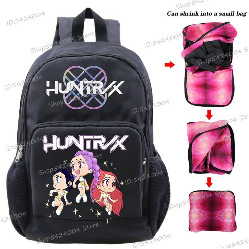 Fashion KPop Demon Hunters Backpack Camping Hiking Ultralight Folding Travel Daypack Bag Outdoor Sports Rucksack Women Men