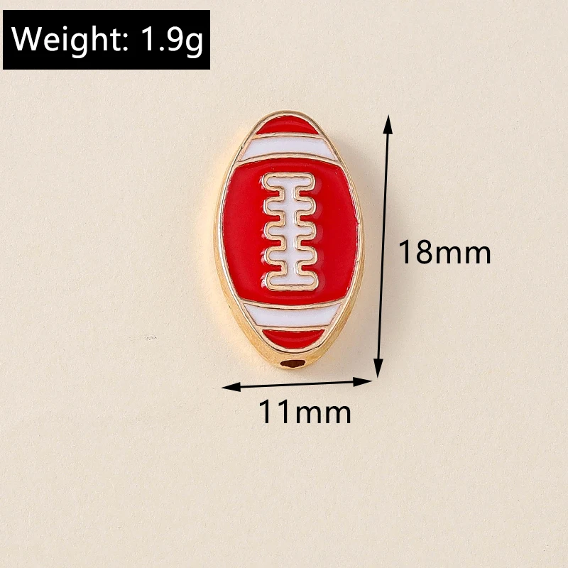 Leslie 10 Stück Emaille American Football Sportanhänger Perlen Rugby Ball Helm Anhänger für Armband Halskette Schmuckherstellung Zubehör – Detail 9