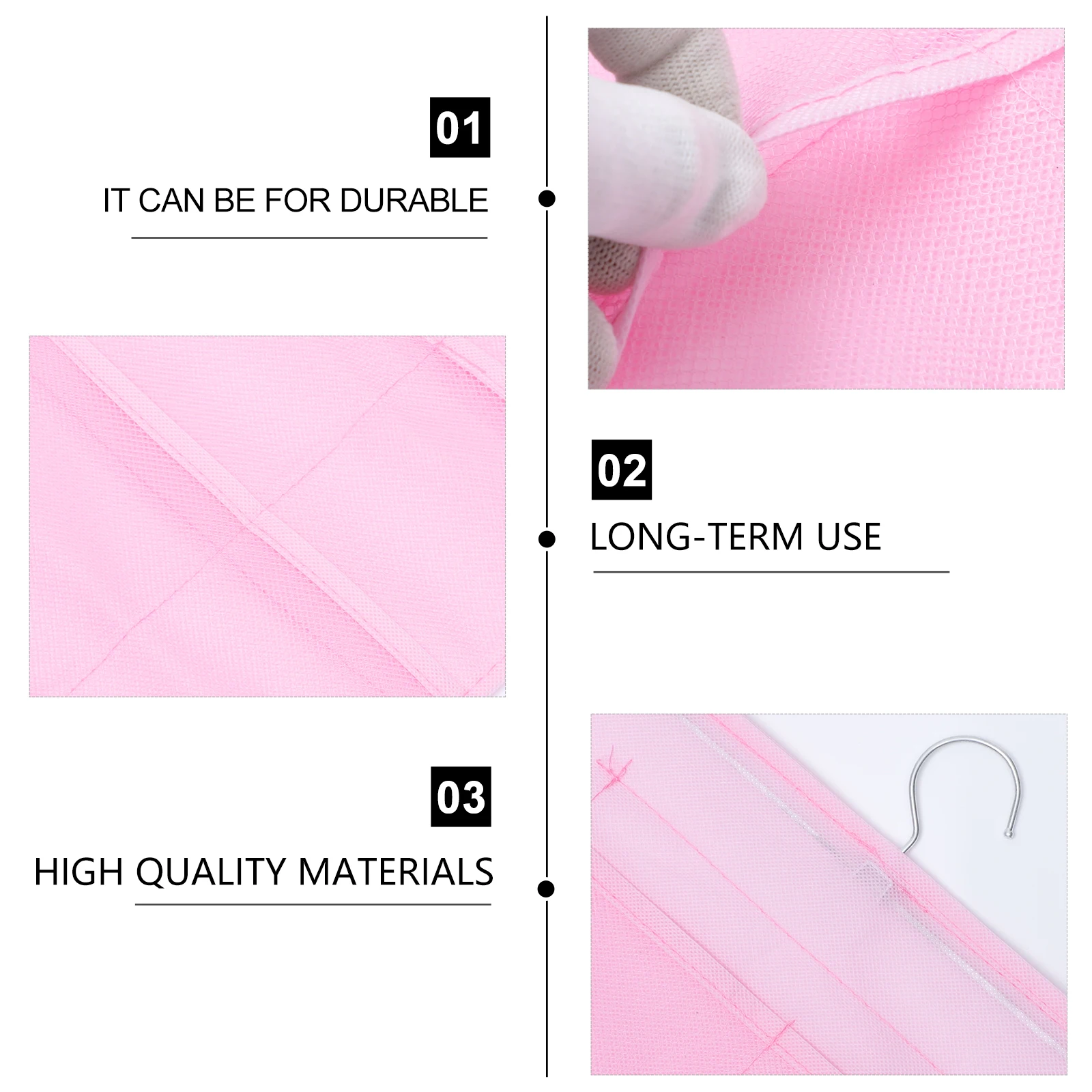 

Large Capacity Oxford Cloth Mesh Pouch Long Lasting Use Hanging Bag for Underwear Bras Socks Organizer