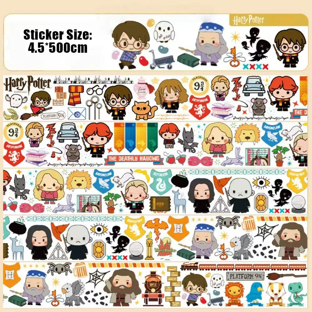 حقيقي هاري بوتر الكرتون الشريط ملصق هوجورتس مدرسة السحر سلسلة ملصقات Kawaii القرطاسية مخطط ديكور الشارات #6