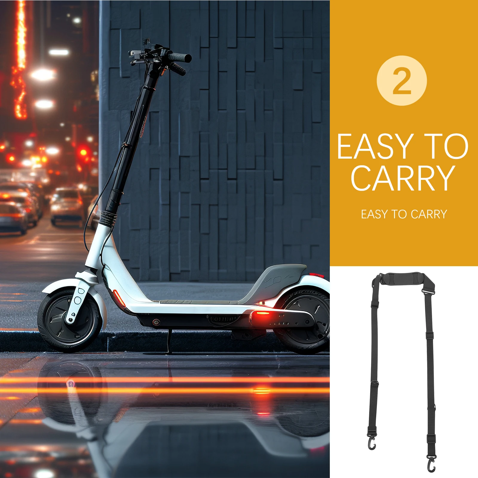 

Electric Scooter Shoulder Heavy Duty Carry Strap for Foldable Bike Multi Function Adjustable Lightweight