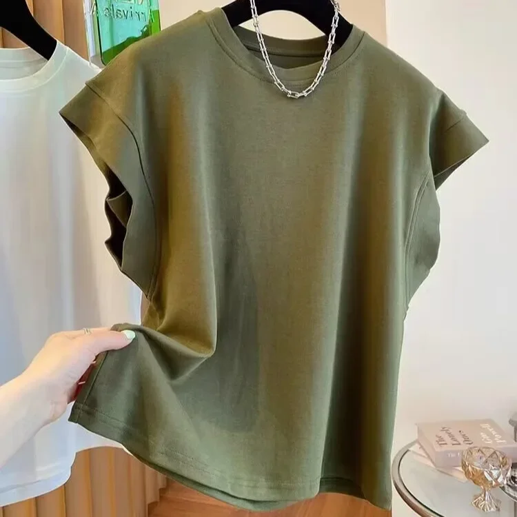 Flying Sleeve Sleeveless Top Loose Casual Summer  Stylish Versatile