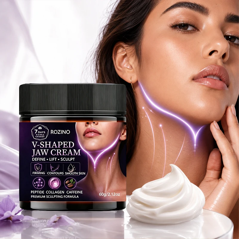 Rozino Portable Luxurious Moisturizing and Firming Jawline Cream, Integrating Multiple Gentle Plant Extracts, a Delicate and Smooth Texture That Adheres to the Jawline Skin, Lightweight and Easily Absorbed, Non-Sticky, Instantly Hydrates and Nourishes, Instantly Soothes Dryness, Instantly Smoothes and Firms the Surface Skin of the Jawline, Long-Lasting Moisture Retention, Creates a Smooth and Soft Skin Texture