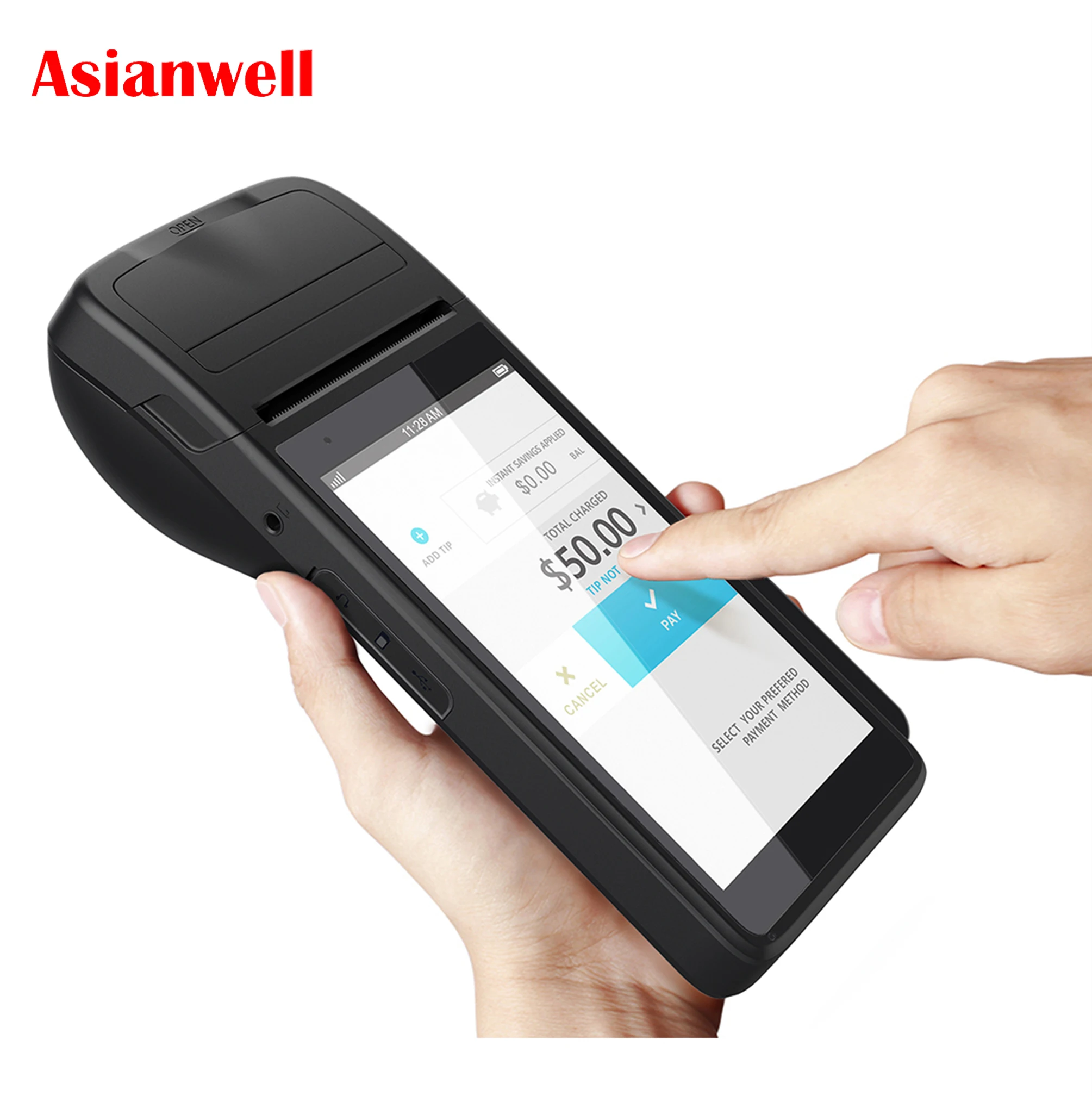 Handheld POS Android Terminal with Printer Machine All in One System Software Smart Portable Pos Pc