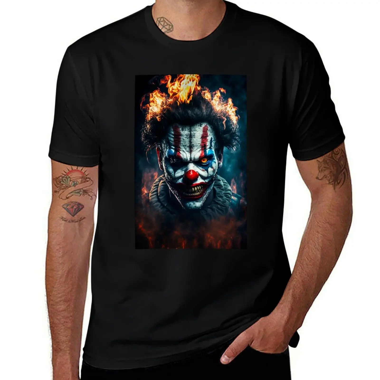 

t-shirt t black man cotton Clown shirts shirts anime funny plain Horror package #7 for man T-Shirt for cotton t The