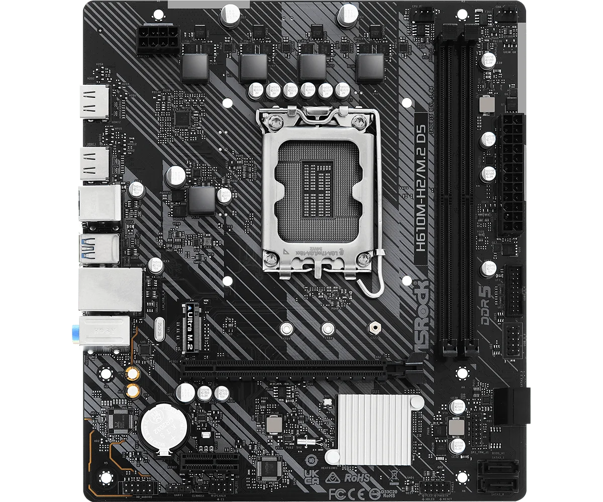 ASROCK H610M-H2/M.2 D5 Motherboard LGA1700 Intel H610 Ultra M.2 Micro ATX Support I7-14700T I5-14400 I5-13600K I9-12900K