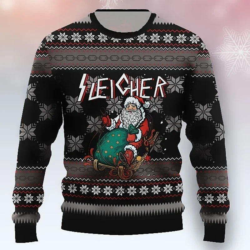 

Holiday New Men's Hoodie Christmas Pullover 3D Elk Print Men's Pullover Oversized Men's Wear Autumn Fashion Men's Clothing