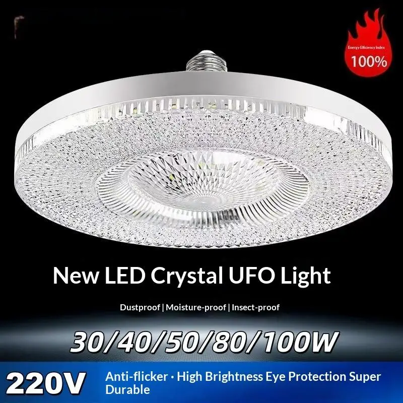 New··1Pcs Energy-Saving Bulb Ultra-Bright Ceiling Light Universal E27 LED Crystal UFO Light Bulb For Home Living Room Bedroom