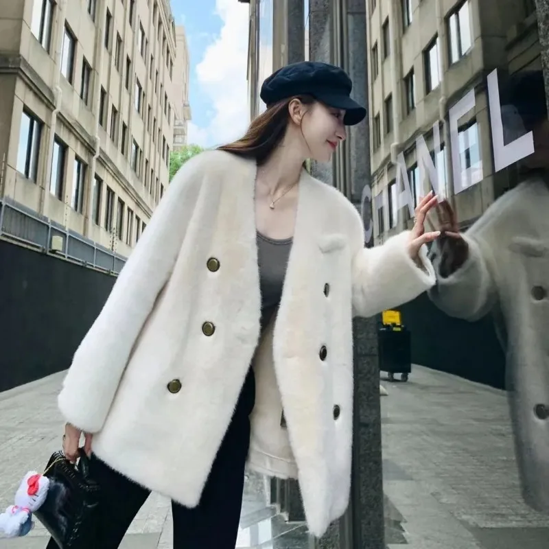 New Winter New Young Eco Friendly Fur Loose Imitation Mink Velvet Loose Fur Thickened Coat for Women