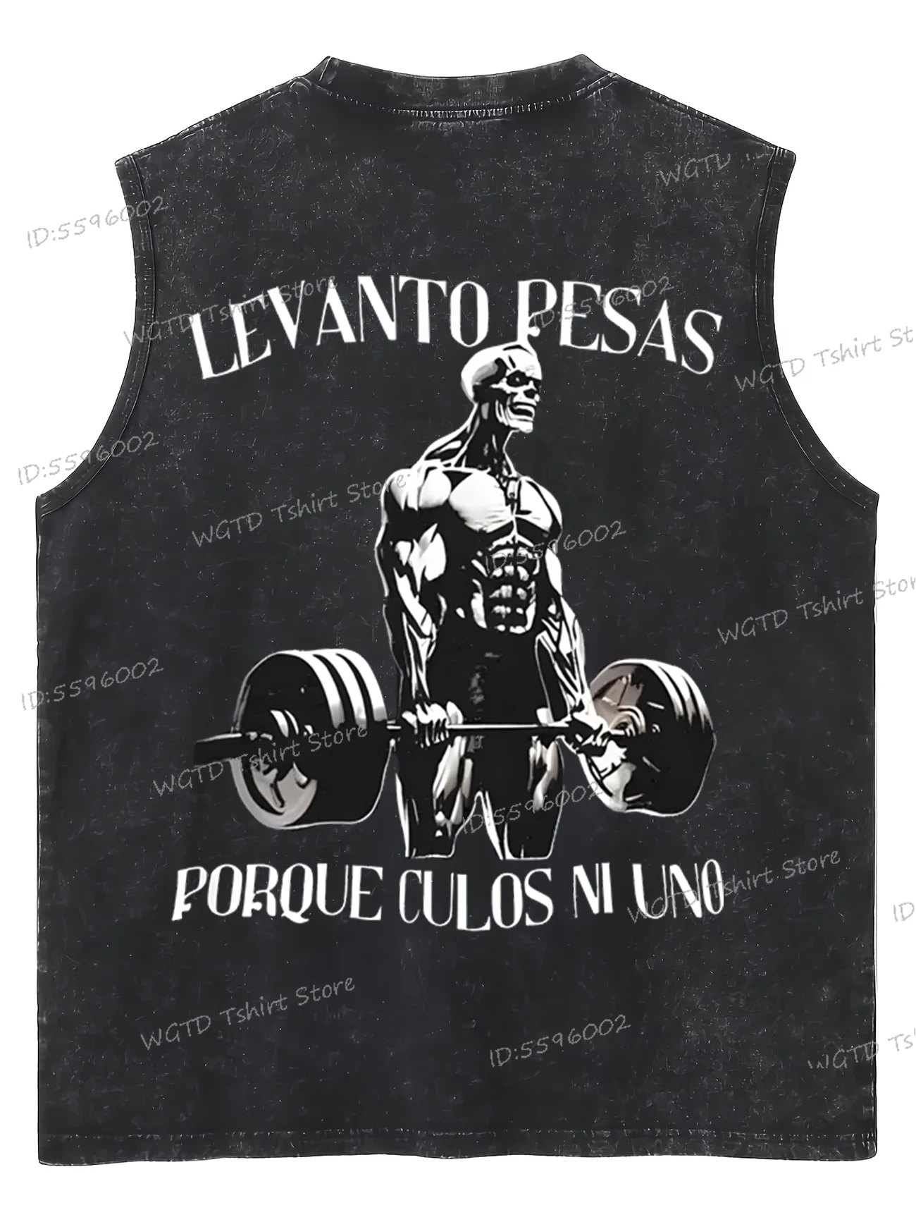 Camisetas divertidas con estampado de esqueletos Calacas Chidas para gimnasio, camisetas sin mangas lavadas de verano, camisetas de streetwear, tops de esqueletos, camiseta sin mangas para gimnasio para hombre