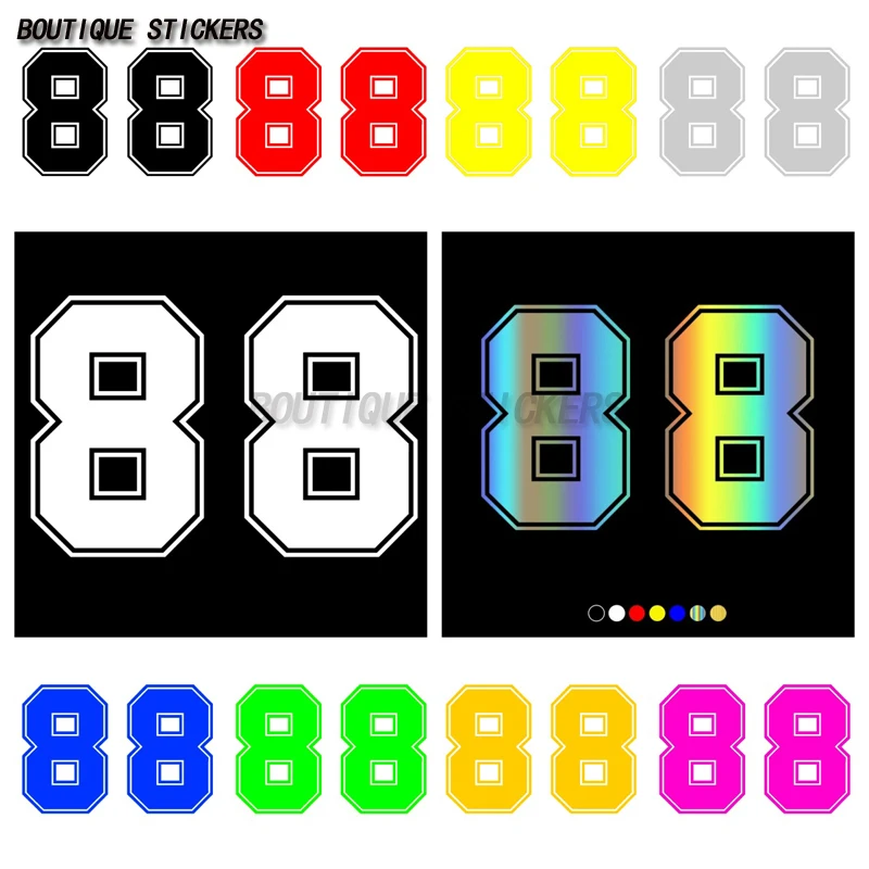 Exquisite number 88 sticker waterproof PVC sticker for cars, motorcycles, trucks, rear bumper windows, laptops, wall stickers