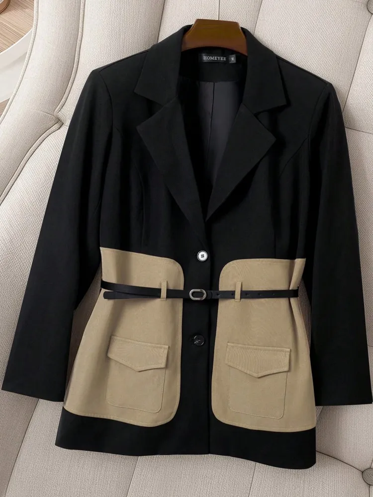 Women Fall Office Slim Blazer Plus Size Single Button Pockets Blazer Beige Burgundy Winter Fashion Commuter Simple Casual Blazer