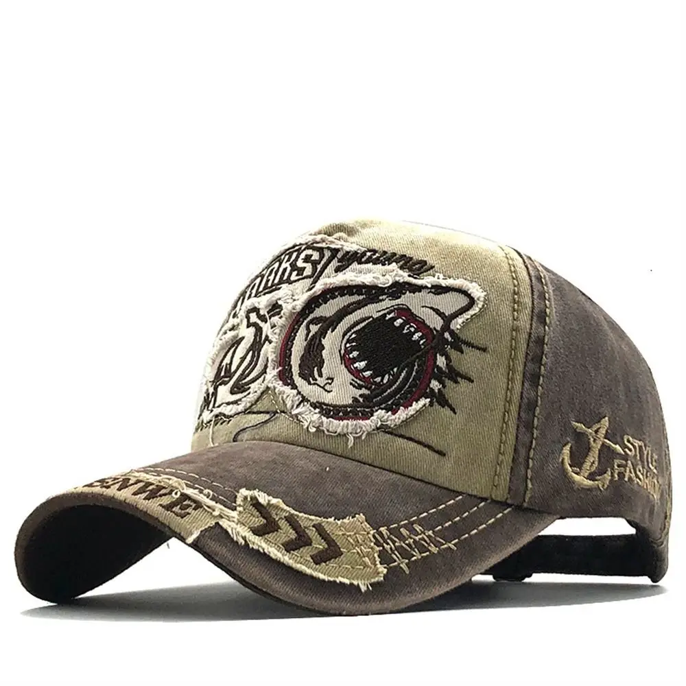 

Unisex Embroidered Shark Baseball Cap Animal Adjustable Snapback Hat Sunproof Sun Hat Truck Cap Summer