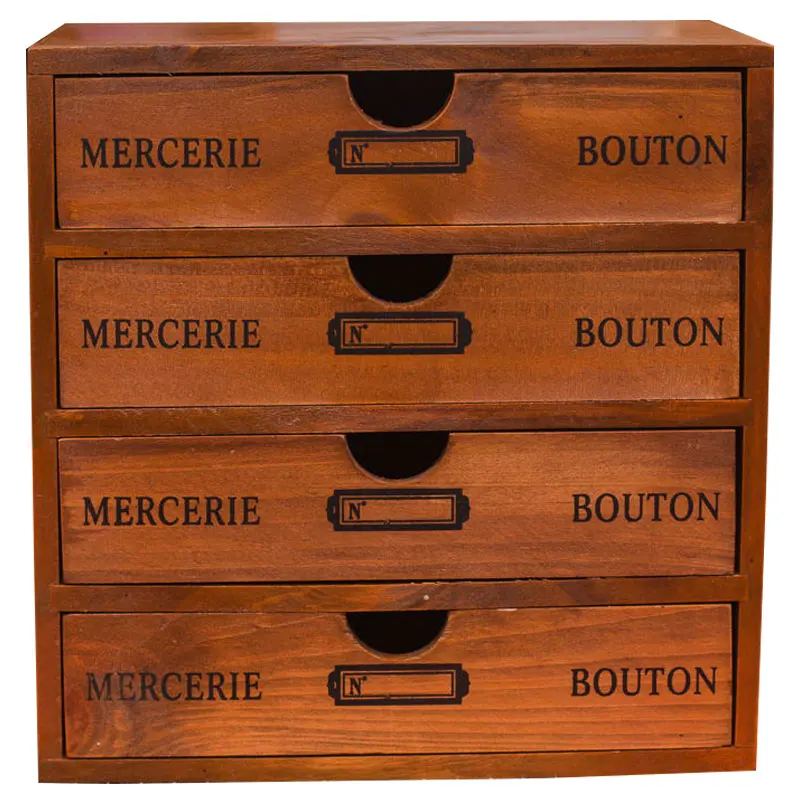 Wooden Multi-layer Drawer Storage Organizer Household Desktop Cosmetics Makeup Stackable Storage Box Cabinet Office Table Boxes