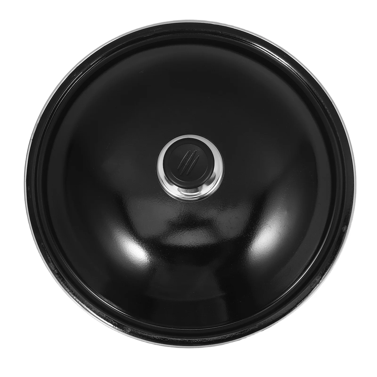 

Universal Pan Lid 30 Cm Black Enamel Cooking Lid Cover For Frying Pans Woks Stockpots Replacement Cookware Kitchen Tool