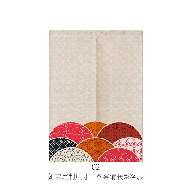 Japanese Ukiyo-e Linen Door Curtain Partition Noren Bedroom Kitchen Curtains Home Entrance Decoration Customizable Curtain