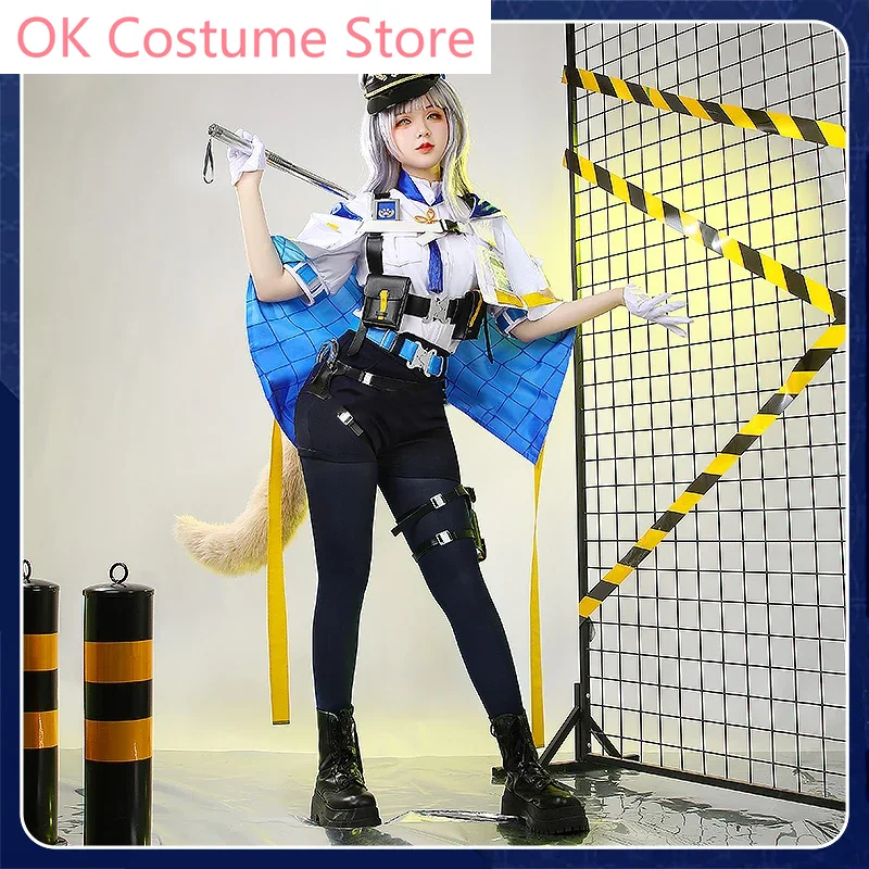 Vtuber Nijisanji Shioriha Ruri Canine Police Game Suit Uniform Cosplay Costume Halloween Party Role Play Outfit