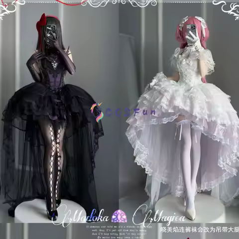 Madoka Magica Akemi Homura Cosplay Costume Flower Wedding Dress Witch Lolita Halloween Carnival Anime Party Suit COSFun