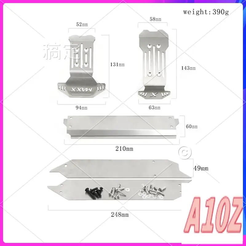 0Z-For TRAXXAS 1/10 MAXX V2.0 Extended Stainless Steel Upgrades Chassis Armor Armor Defense Replacement Parts Accessories